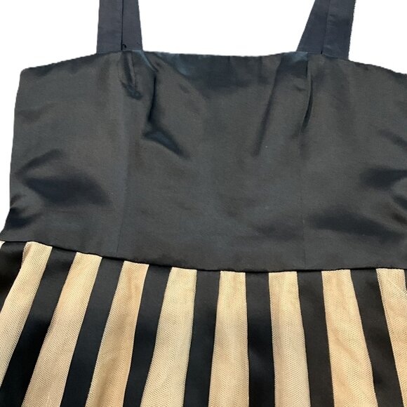 Akris 100% Silk Dress with Sheer Mesh Skirt & Vertical Stripe Detail ,US 8 - Picture 8 of 11